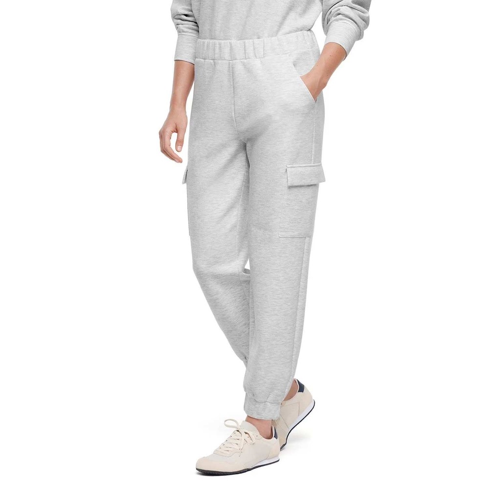 Express High-Waisted Fleece Cargo Joggers XL Womens Heather Gray Leisure NWT